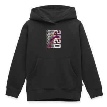 ÉDITION LIMITÉE 2020 - 6 ANS - 6E ANNIVERSAIRE - Sweat Premium à capuche enfant bio - noir - Devant - AI Model Kid Male (0cm)