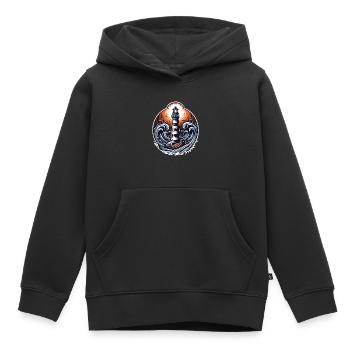 Leuchtturm - Kinder Premium Organic Hoodie - Schwarz - Vorne - AI Model Kid Male (0cm)