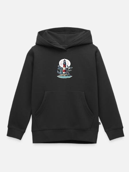 Leuchtturm - Kinder Premium Organic Hoodie - Schwarz