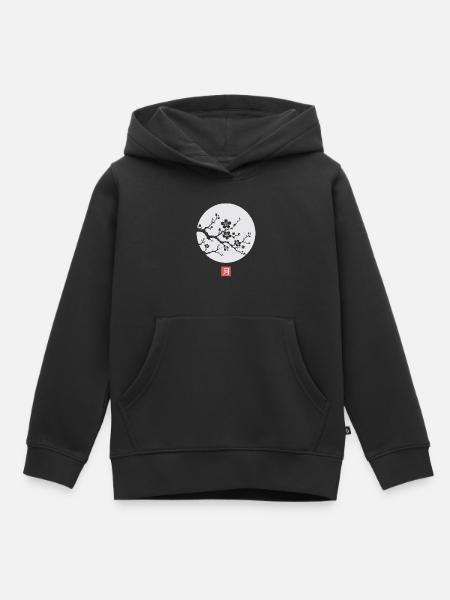 Japanese Sakura Moon Kanji - Kinder Premium Organic Hoodie - Schwarz