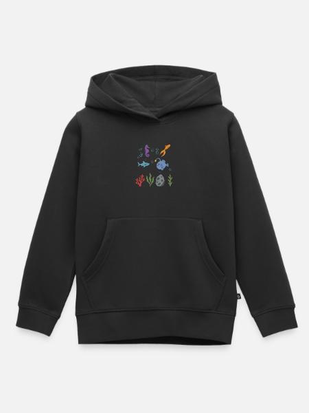Seepferdchen Unterwasser Kinder Goldfisch Hai - Kinder Premium Organic Hoodie - Schwarz