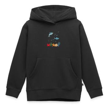 Delfin Unterwasser Kinder Hai - Kinder Premium Organic Hoodie - Schwarz - Vorne - AI Model Kid Male (0cm)