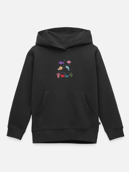 Fisch Unterwasser Kinder Rochen Nautilus - Kinder Premium Organic Hoodie - Schwarz