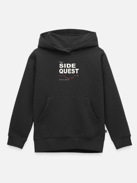 Side Quest – MyNada Streetwear - Kinder Premium Organic Hoodie - Schwarz