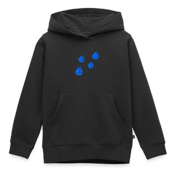 SEGELBOOTE - Kinder Premium Organic Hoodie - Schwarz - Vorne - AI Model Kid Male (0cm)