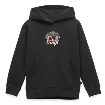 sounds better on vinyl Design for a vinyl sound - Kinder Premium Organic Hoodie - Schwarz - Vorne - AI Model Kid Male (0cm)