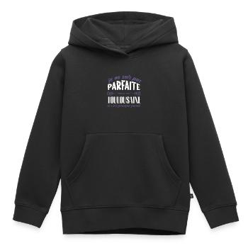 Je ne suis pas parfait mais je suis Toulousain - Sweat Premium à capuche enfant bio - noir - Devant - AI Model Kid Male (0cm)
