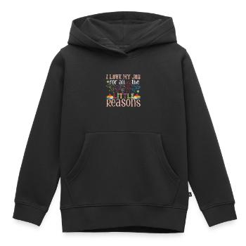 Enseignante en garderie - Sweat Premium à capuche enfant bio - noir - Devant - AI Model Kid Male (0cm)