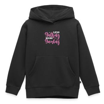 less talking more twirling Design for a twirling - Kids Premium Organic Hoodie - black - Front - AI Model Kid Male (0cm)