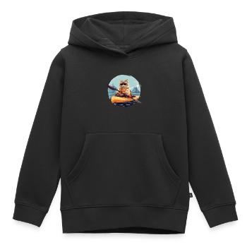 Kajakfahren, Kajakfahren, Paddeln, Paddeln - Kinder Premium Organic Hoodie - Schwarz - Vorne - AI Model Kid Male (0cm)