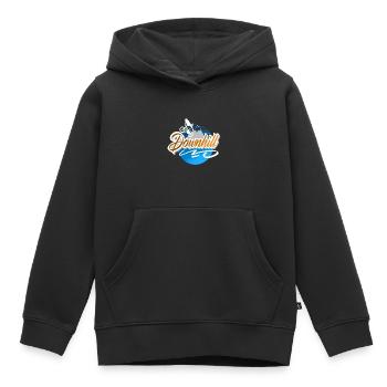 Downhill - Kinder Premium Organic Hoodie - Schwarz - Vorne - AI Model Kid Male (0cm)