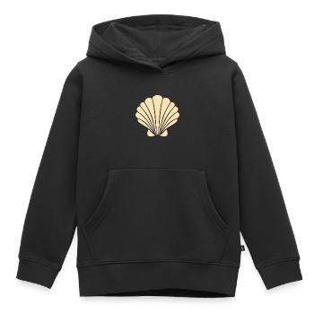 Muschel - Kinder Premium Organic Hoodie - Schwarz - Vorne - AI Model Kid Male (0cm)