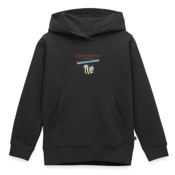 Optimismus Biene Wortwitz Geschenkidee - Kinder Premium Organic Hoodie - Schwarz - Vorne - AI Model Kid Male (0cm)