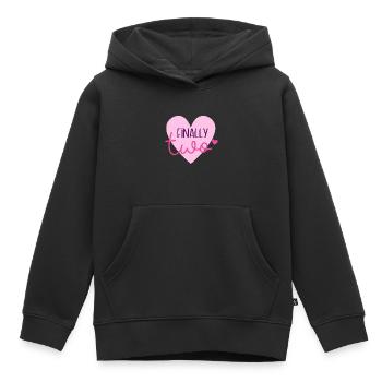 Ich bin Zwei Jahre Zweiter Geburtstag Einhorn Süß - Kinder Premium Organic Hoodie - Schwarz - Vorne - AI Model Kid Male (0cm)