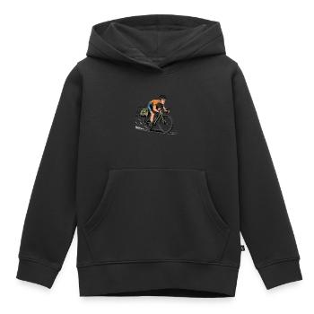 Cycliste Vélo de route Vélo de route Vélo de route - Sweat Premium à capuche enfant bio - noir - Devant - AI Model Kid Male (0cm)