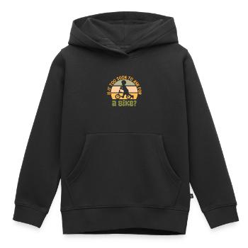 Est-il trop tôt pour demander un vélo pour bébé ? - Sweat Premium à capuche enfant bio - noir - Devant - AI Model Kid Male (0cm)