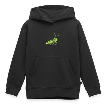 Sauterelle - Sweat Premium à capuche enfant bio - noir - Devant - AI Model Kid Male (0cm)