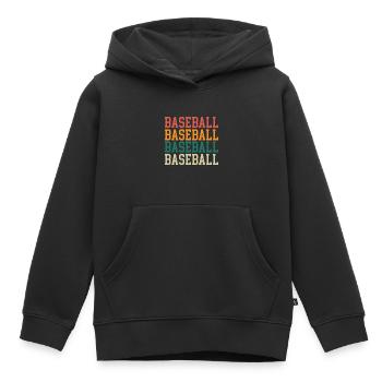 Baseball Wortspiel - Kinder Premium Organic Hoodie - Schwarz - Vorne - AI Model Kid Male (0cm)