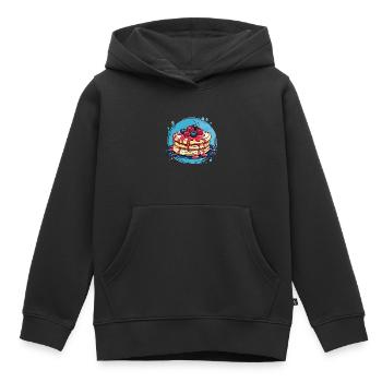 Pancakes mit Beeren - Kinder Premium Organic Hoodie - Schwarz - Vorne - AI Model Kid Male (0cm)