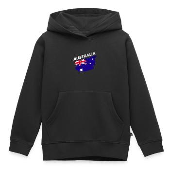 Australie - Sweat Premium à capuche enfant bio - noir - Devant - AI Model Kid Male (0cm)