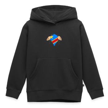 Congo - Sweat Premium à capuche enfant bio - noir - Devant - AI Model Kid Male (0cm)
