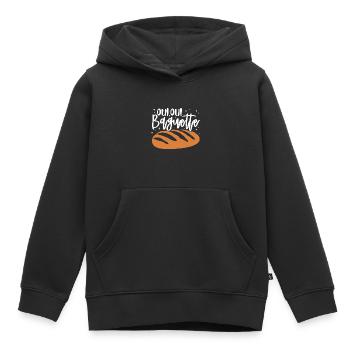 Oui Oui Baguette - Kids Premium Organic Hoodie - black - Front - AI Model Kid Male (0cm)