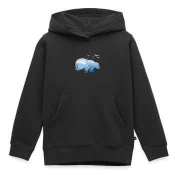 Ours Nature Nature - Sweat Premium à capuche enfant bio - noir - Devant - AI Model Kid Male (0cm)
