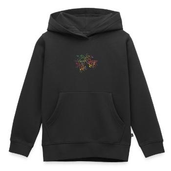 Saut en hauteur Aquarelle Saut en hauteur - Sweat Premium à capuche enfant bio - noir - Devant - AI Model Kid Male (0cm)