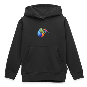 Polygonal Tier farbenfroh geometrie hand birne - Kinder Premium Organic Hoodie - Schwarz - Vorne - AI Model Kid Male (0cm)