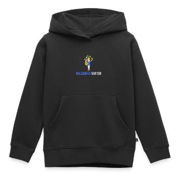 Millionnaire devant 50 ! - Sweat Premium à capuche enfant bio - noir - Devant - AI Model Kid Male (0cm)