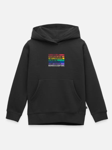 Rainbow Regenbogen Lesbe Pride LGBTQ Kleidung Mann - Kinder Premium Organic Hoodie - Schwarz