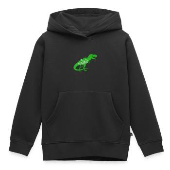 Frèrosaurus Humour Dinosaure Pour Garçon - Sweat Premium à capuche enfant bio - noir - Devant - AI Model Kid Male (0cm)