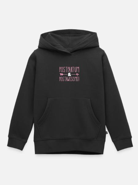 Postpartum & Postawesome - Kinder Premium Organic Hoodie - Schwarz