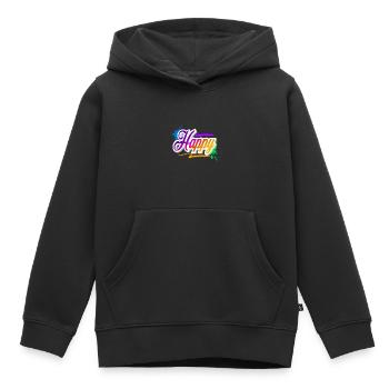 Happy - Kids Premium Organic Hoodie - black - Front - AI Model Kid Male (0cm)
