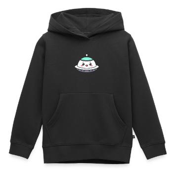 fliegende Untertasse - Kinder Premium Organic Hoodie - Schwarz - Vorne - AI Model Kid Male (0cm)