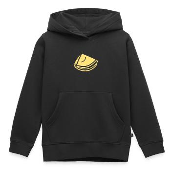 crêpe - Sweat Premium à capuche enfant bio - noir - Devant - AI Model Kid Male (0cm)