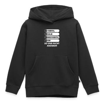 Ostdeutsche Uhrzeit Viertel Halb Dreiviertel Um - Kinder Premium Organic Hoodie - Schwarz - Vorne - AI Model Kid Male (0cm)