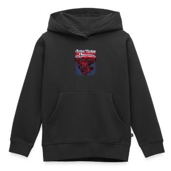 GADUS MORHUA - Morue - Norvège - Sweat Premium à capuche enfant bio - noir - Devant - AI Model Kid Male (0cm)