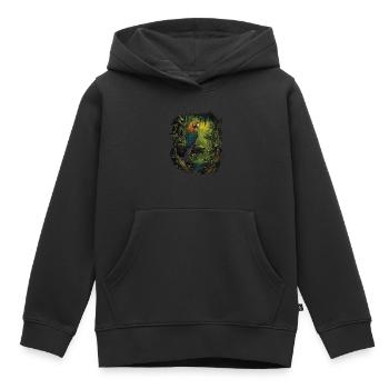 Baby Parrot Bird Macaw Wilderness - Kids Premium Organic Hoodie - black - Front - AI Model Kid Male (0cm)