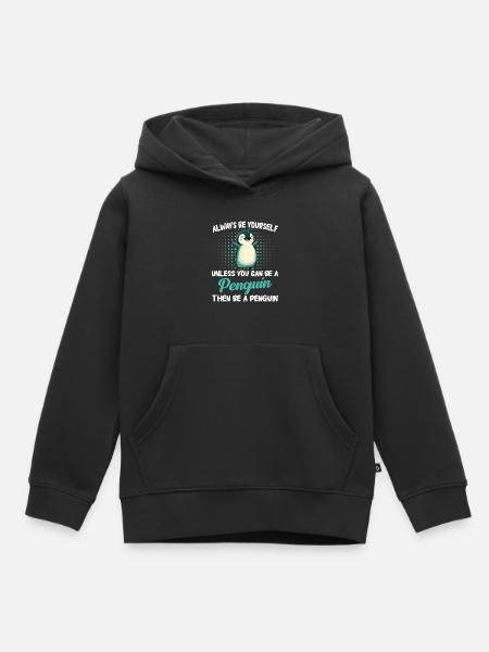 Pinguin Pinguine Tier - Kinder Premium Organic Hoodie - Schwarz