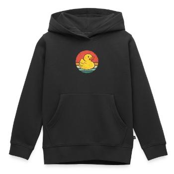 Canards en caoutchouc Salle de bain Canard jaune - Sweat Premium à capuche enfant bio - noir - Devant - AI Model Kid Male (0cm)