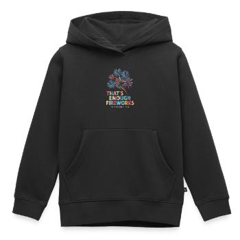 Pyrotechnie Feux d’artifice Pyrotechnie - Sweat Premium à capuche enfant bio - noir - Devant - AI Model Kid Male (0cm)
