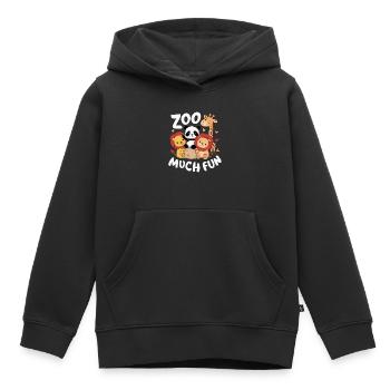 Animaux du zoo Gardien de zoo - Sweat Premium à capuche enfant bio - noir - Devant - AI Model Kid Male (0cm)