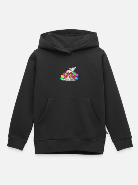 Vulkan Lava Eruption Motiv Geschenkidee - Kinder Premium Organic Hoodie - Schwarz