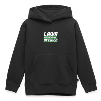 Tondre tondeuse à gazon Jardinier drôle - Sweat Premium à capuche enfant bio - noir - Devant - AI Model Kid Male (0cm)