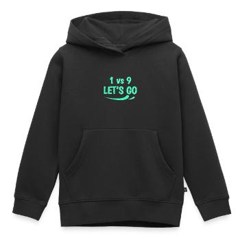 1 vs 9 lâche prise - Sweat Premium à capuche enfant bio - noir - Devant - AI Model Kid Male (0cm)
