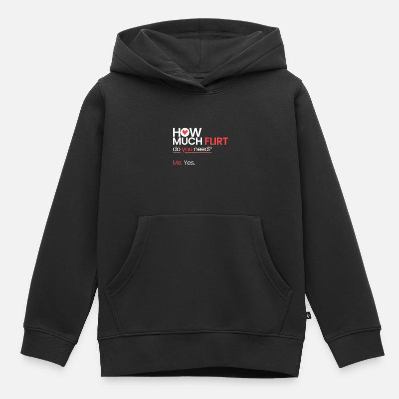 Combien de flirts ? - Sweat Premium à capuche enfant bio - noir