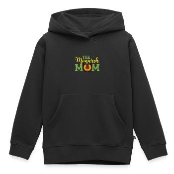 La maman monarque - Sweat Premium à capuche enfant bio - noir - Devant - AI Model Kid Male (0cm)