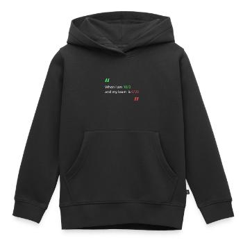 Wenn ich gegen mein Team in Führung liege - Kinder Premium Organic Hoodie - Schwarz - Vorne - AI Model Kid Male (0cm)