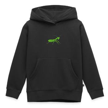 Mante religieuse - Sweat Premium à capuche enfant bio - noir - Devant - AI Model Kid Male (0cm)